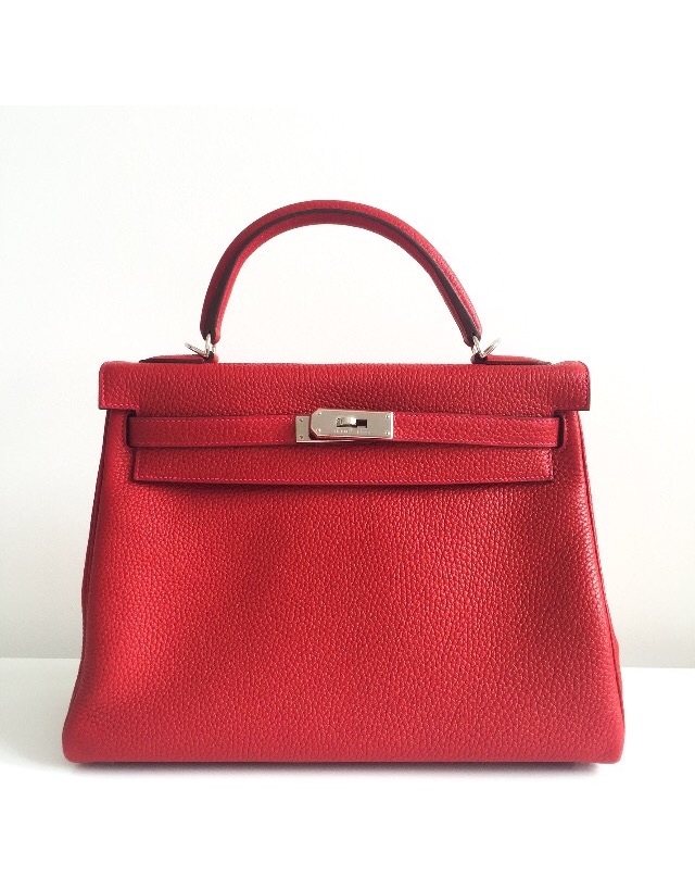 Hermes Evelyne PM Bag Rouge Casaque Clemence Palladium Hardware