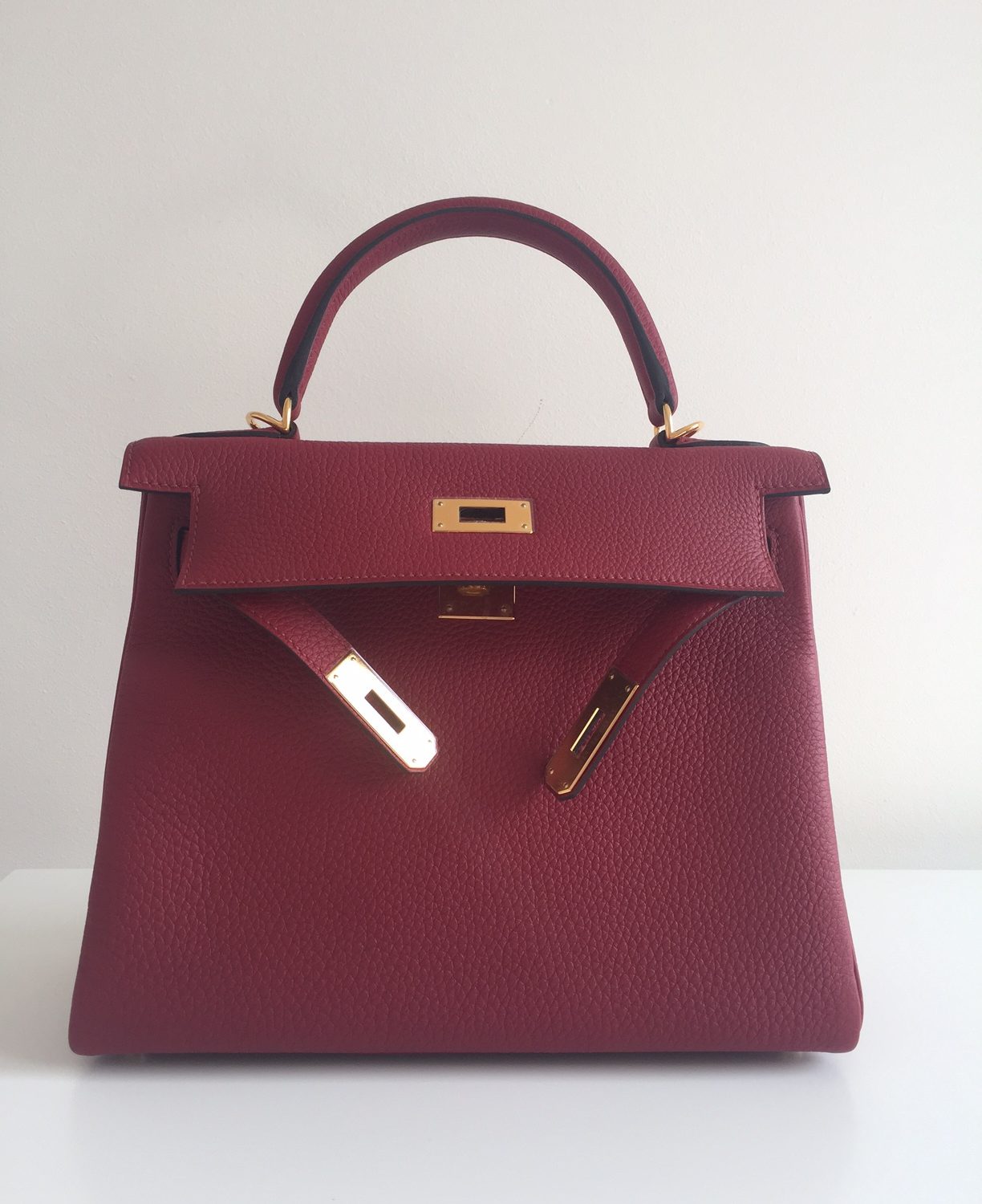 Hermes Kelly 28 Sellier Rouge Grenat Epsom Gold Hardware #C - Vendome Monte  Carlo