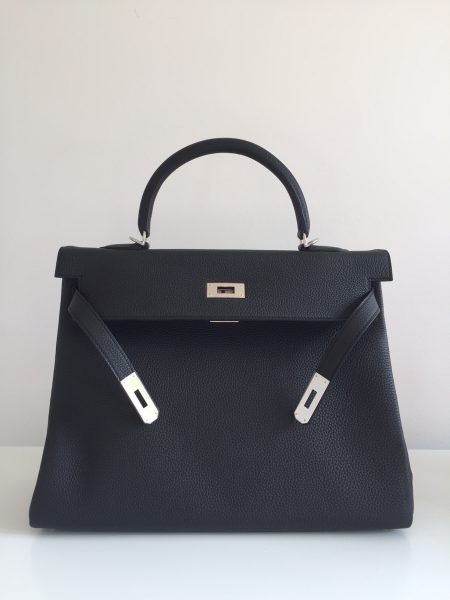 Hermes Kelly 25 Retourne Himalaya Blanc White Niloticus Mat Matte Palladium  Hardware #C - Vendome Monte Carlo