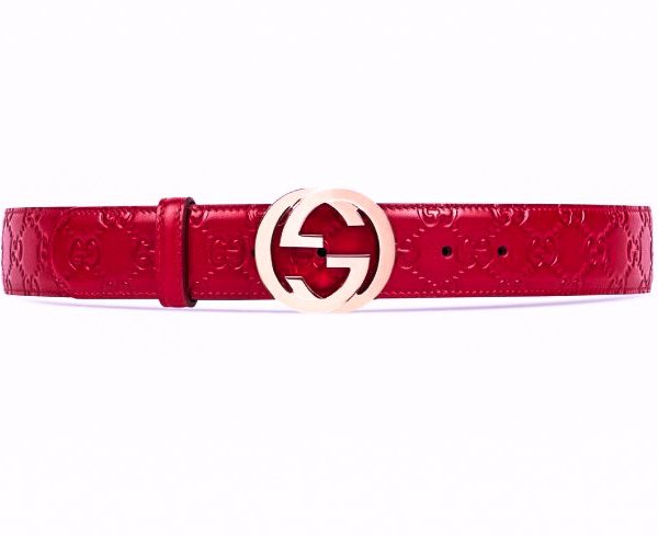 Red Gucci Leather Belt