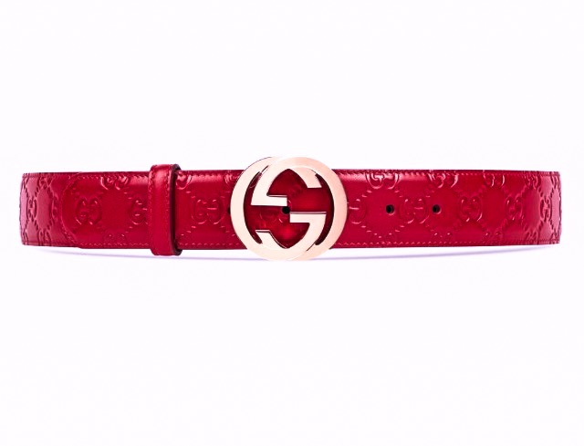Gucci Red Leather Belt Vendome Monte Carlo
