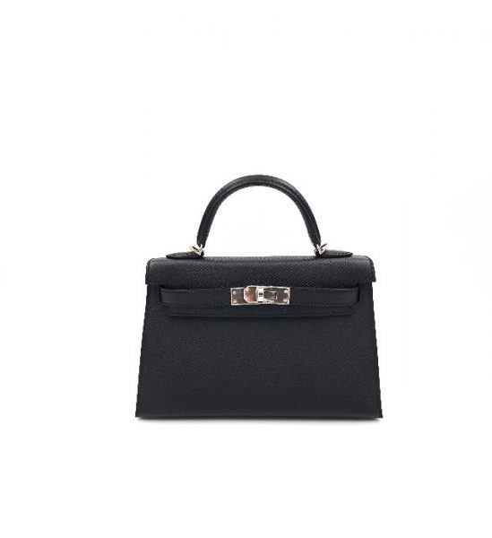 Hermès Mini Black Tadelakt Kelly 20