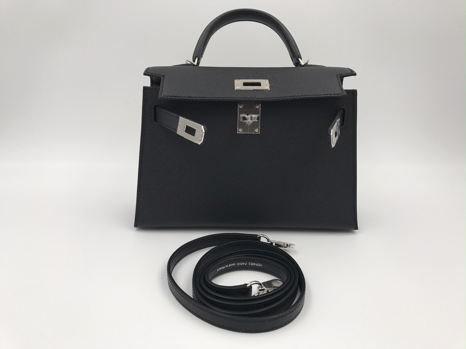 Hermès Mini Black Tadelakt Kelly 20