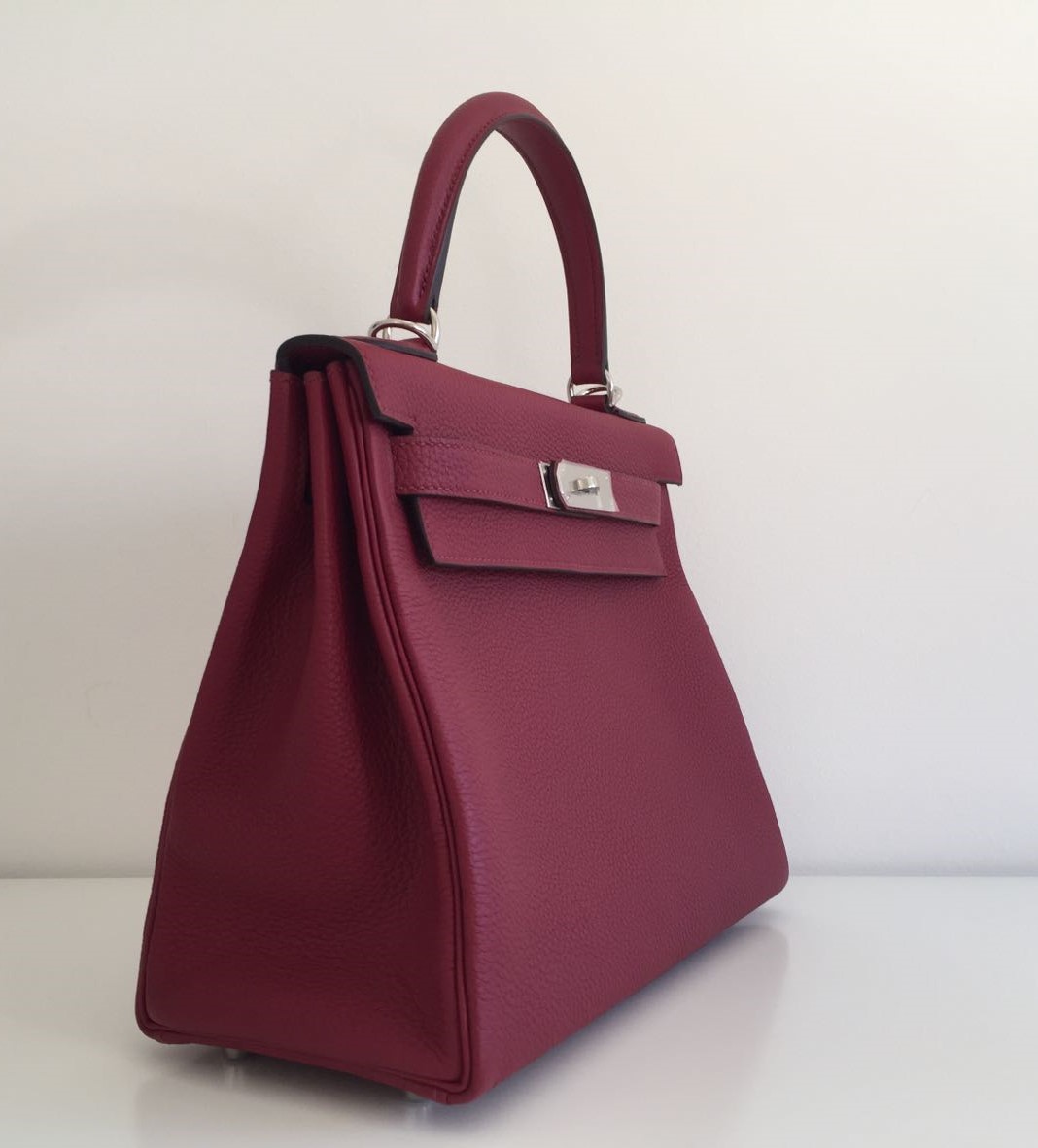 Hermes Kelly 28 Sellier Rouge Grenat Epsom Gold Hardware #C