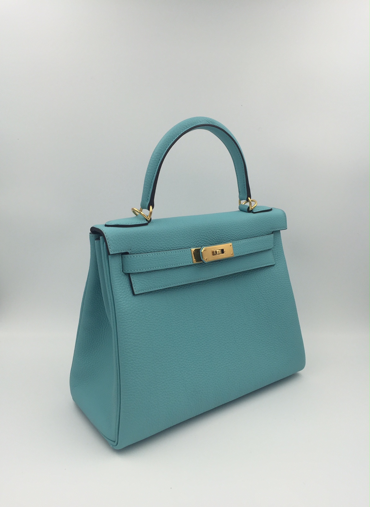 Hermes Kelly bag 28 Sellier Blue atoll Epsom leather Silver