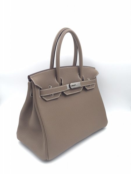 HERMÈS Etoupe Togo Birkin 30 Palladium Hardware AS NEW - Chelsea