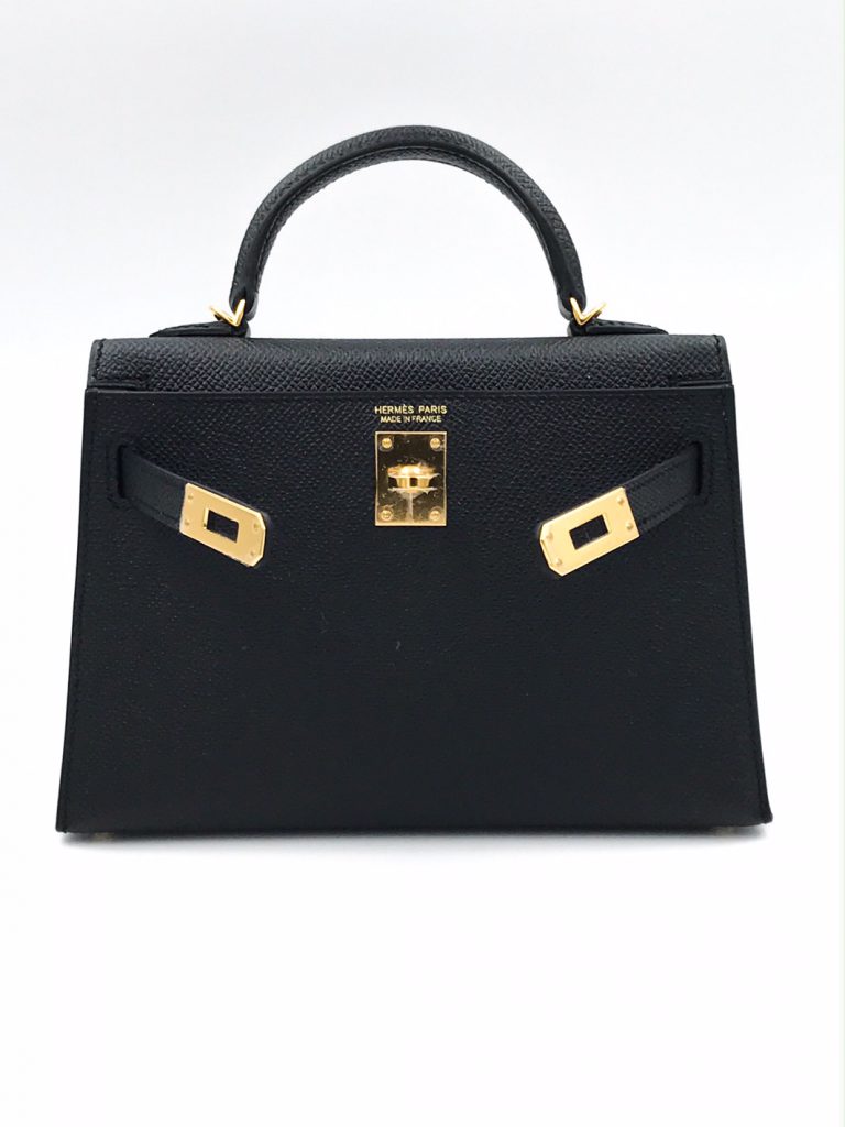 Hermes Kelly 20 Mini Sellier Noir Black 