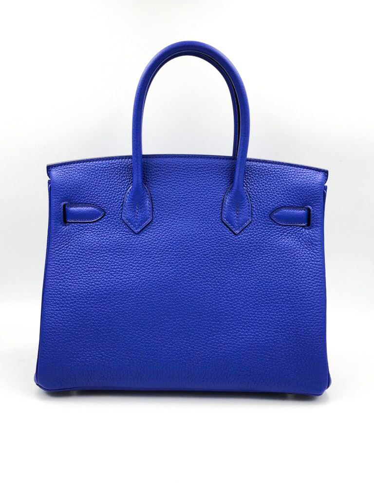 Hermes Birkin 30 Bleu Electrique Clemence Palladium Hardware - Vendome ...