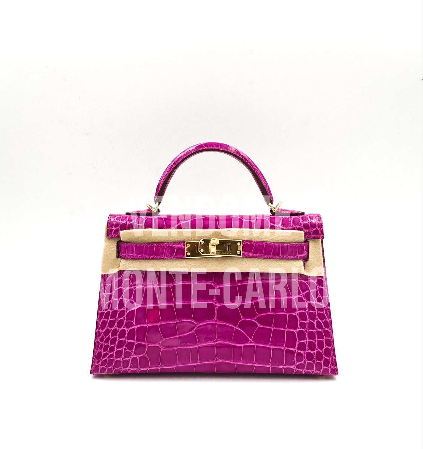 Hermes Birkin Bag Alligator Leather Gold Hardware In Purple