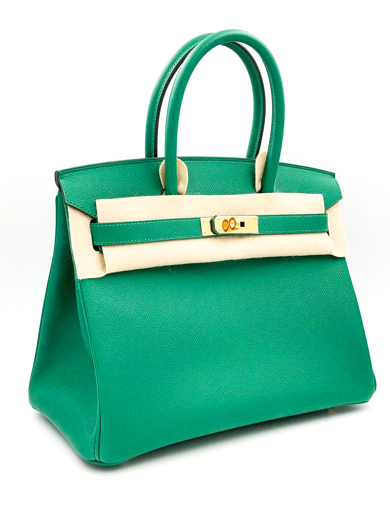 HERMES BIRKIN 30 OSTRICH GREEN VERTIGO