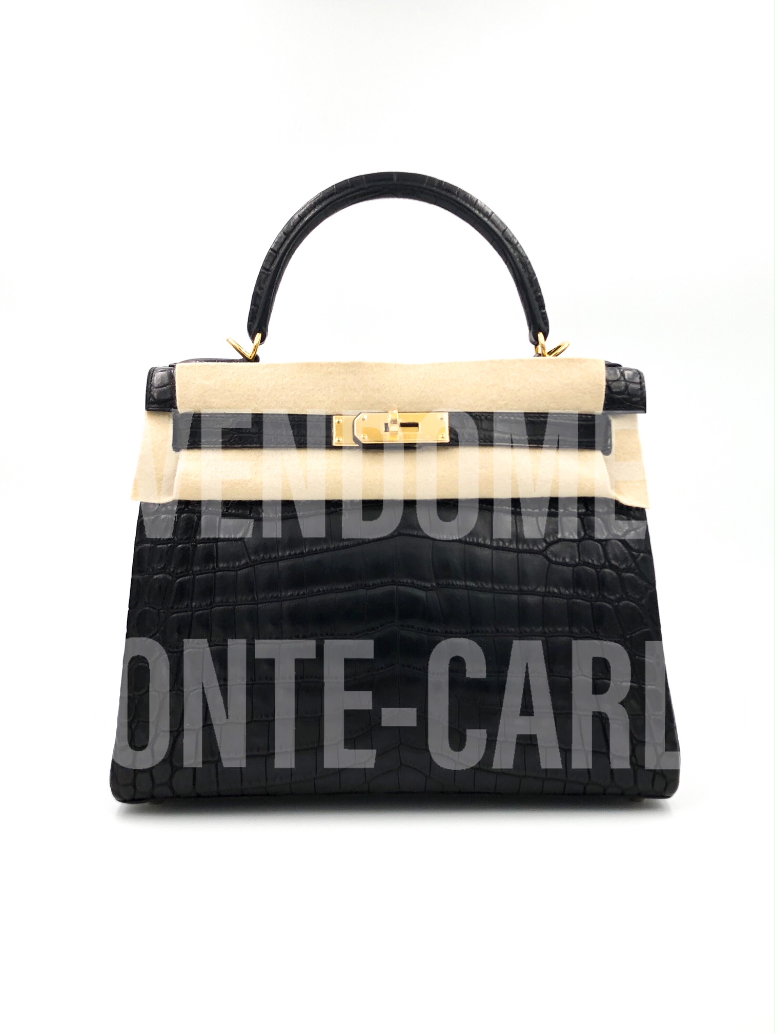 Hermes Birkin 25 Noir Black Alligator Mat Matte Gold Hardware #X - Vendome  Monte Carlo