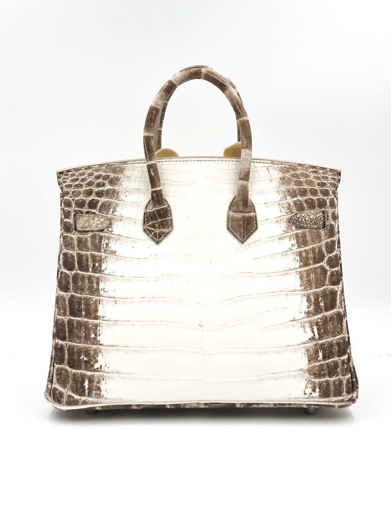 Hermes Birkin 25 Blanc White Himalaya Niloticus Mat Matte Gold/Diamond  Hardware #Q - Vendome Monte Carlo