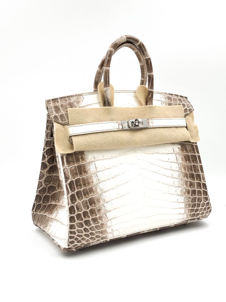 HERMES Birkin 25CM Himalaya Matte Niloticus Crocodile Skin