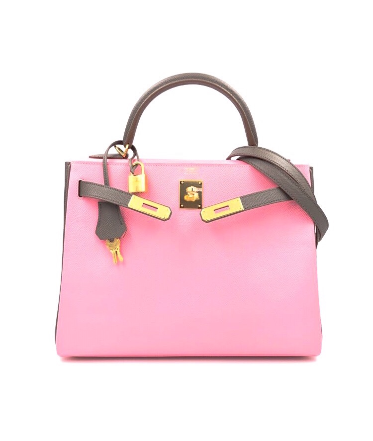 Hermes Rose Azalee Clemence Retourne Kelly 32 Palladium Hardware – Madison  Avenue Couture