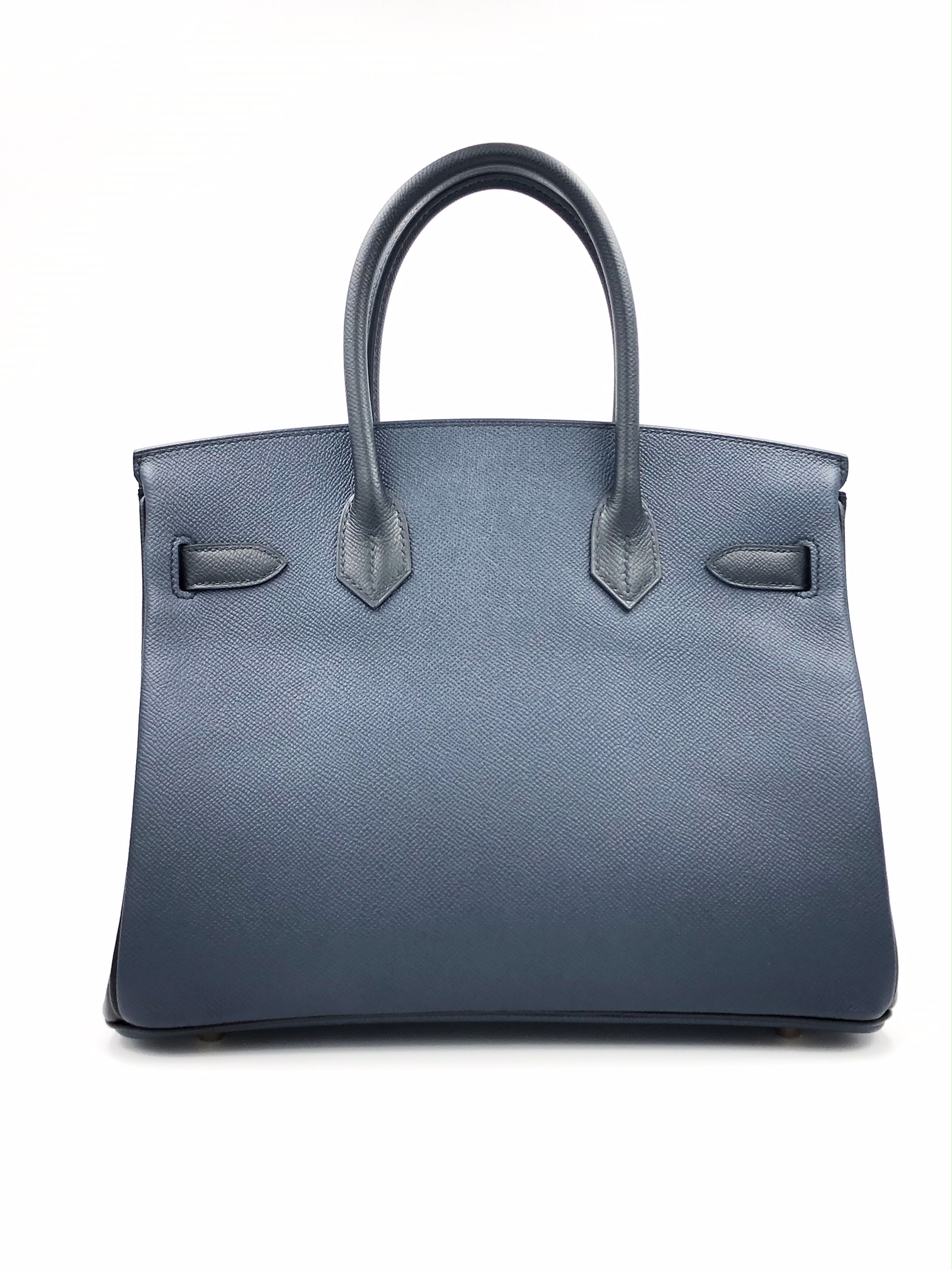 Hermes Birkin 30 Bi-color HSS Bleu Indigo/ Black Epsom Gold Hardware