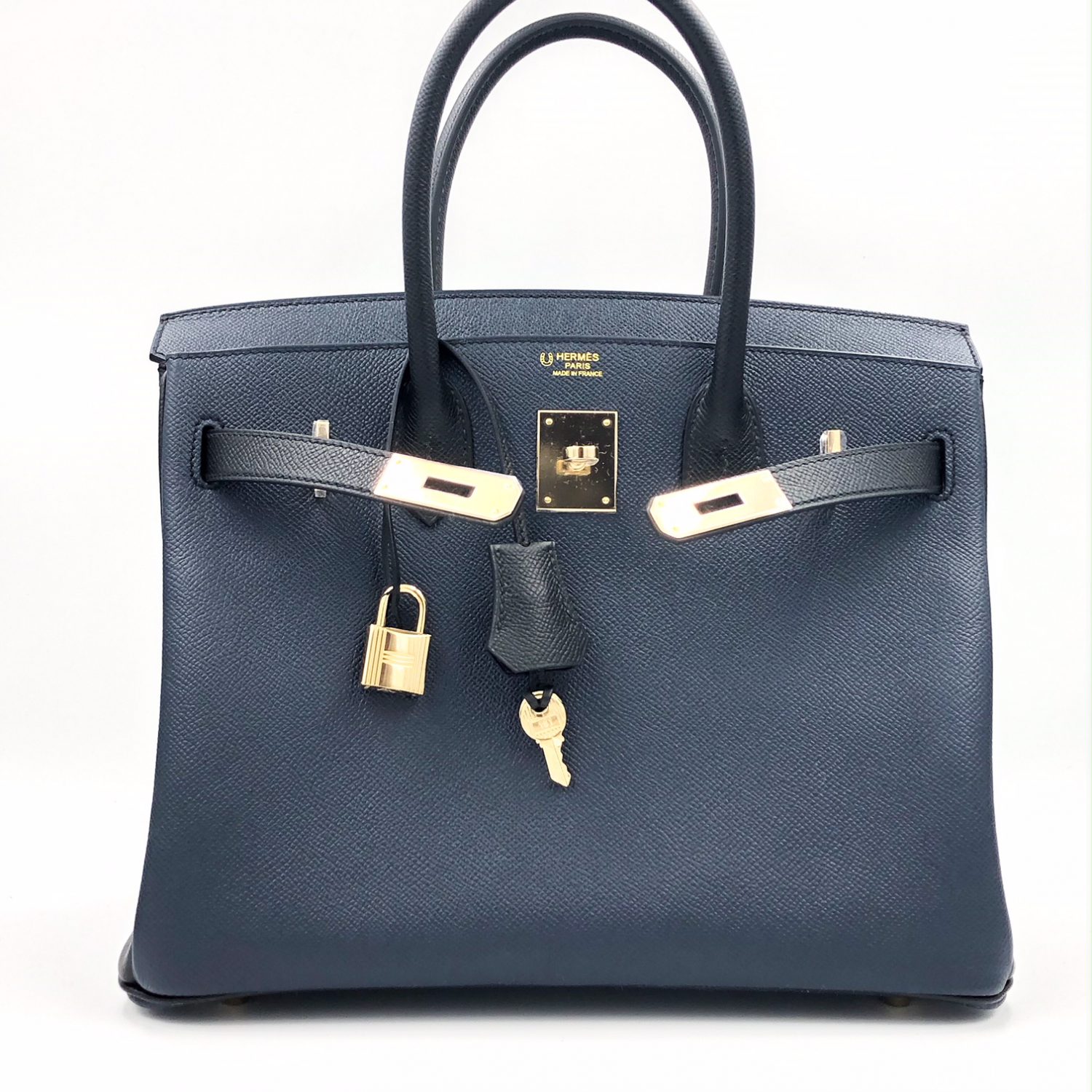 Hermes Birkin Sellier Bag Bicolor Epsom with Brushed Gold Hardware