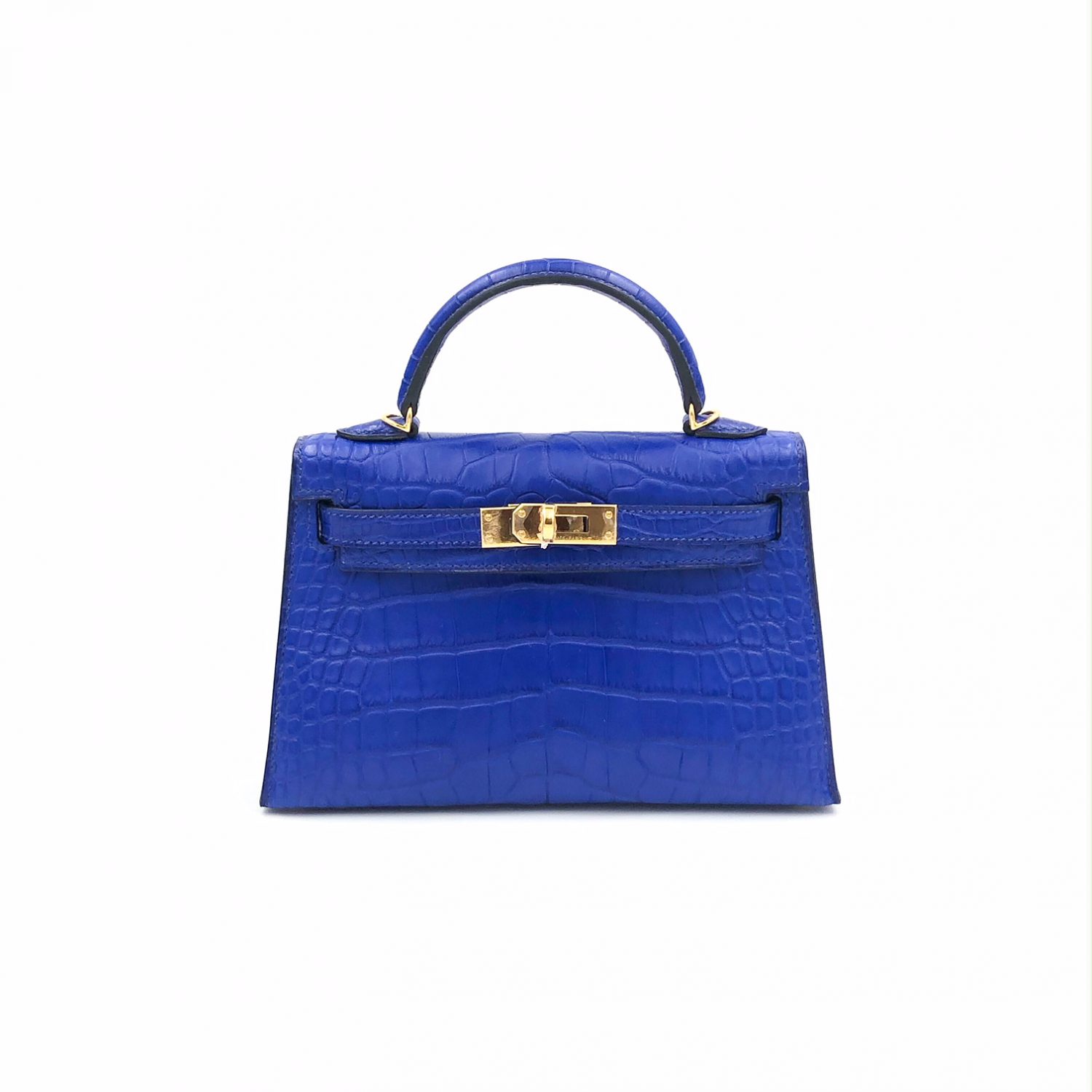 Hermes Kelly Bag 20 Mini Kelly II Blue Hydra Chevre Gold 40 OFF