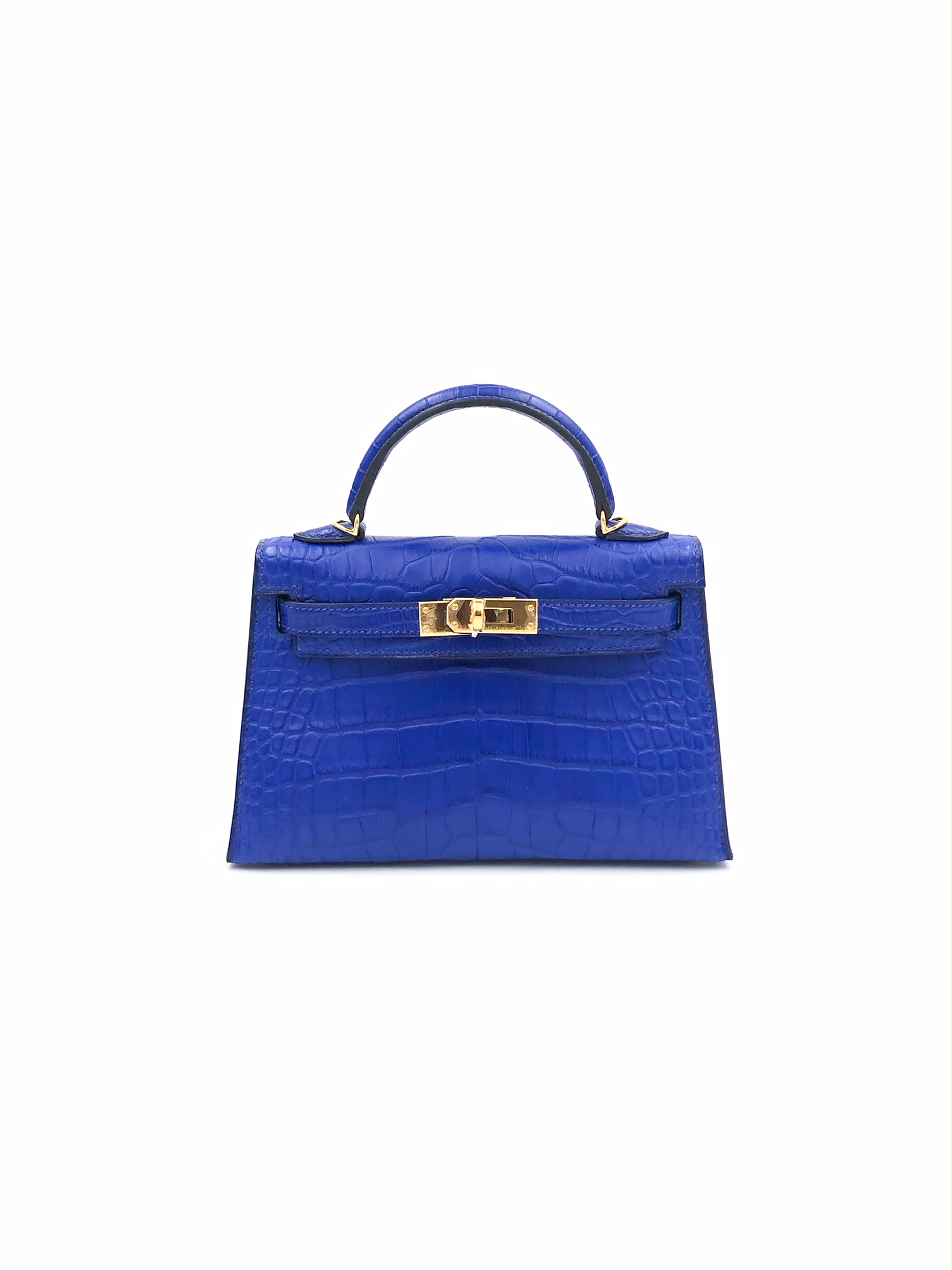 Hermès Kelly 20 Mini II Sellier Blue Sapphire Alligator Gold Hardware