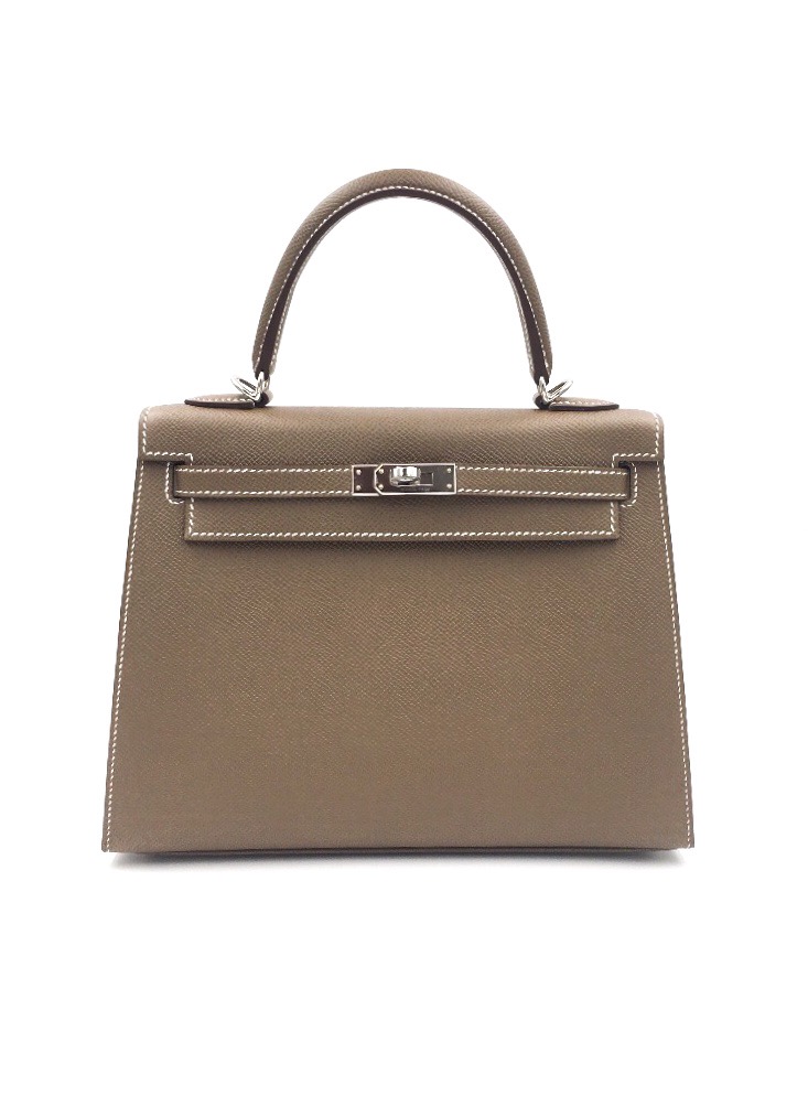 Hermes Kelly 25 Etoupe Epsom Palladium Hardware - Vendome