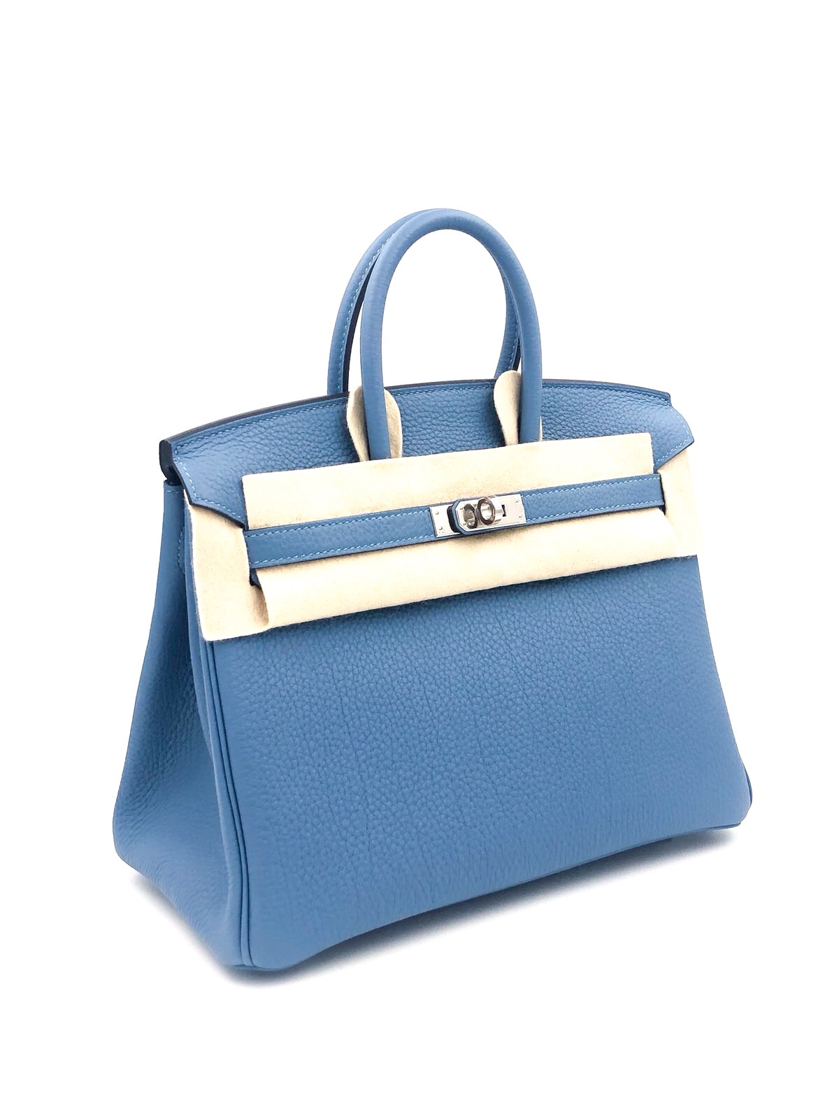 Hermes Togo Leather Birkin Bag 35 Blue Azur