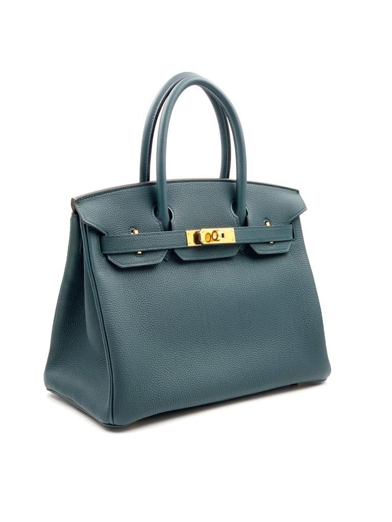 Hermes Birkin 30cm Vert Cypress Togo Leather Gold Hardware