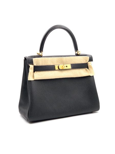 Hermès Kelly 32 Noir (Black) Togo Gold Hardware GHW — The French Hunter