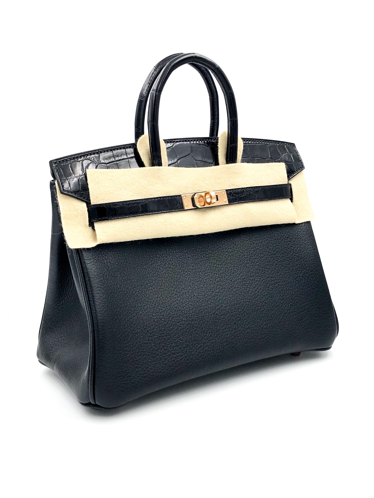 Hermes Birkin 25 Touch Noir (Black) Novillo/Niloticus Lisse (Shiny