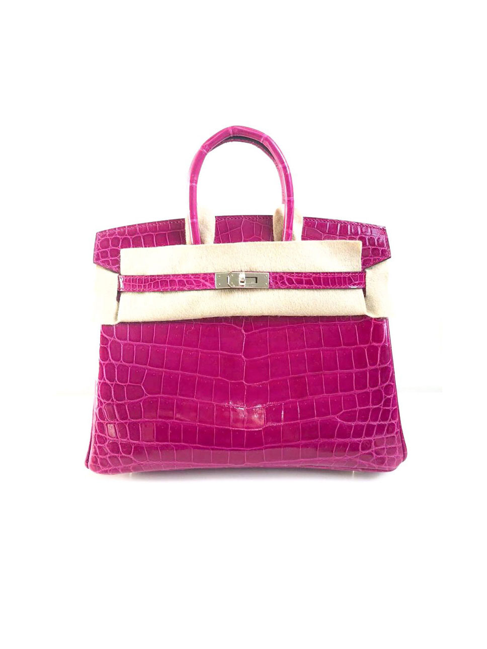 Hermes Birkin 25 Rose Pourpre Shiny Croco Niloticus Palladium Hardware -  Vendome Monte Carlo