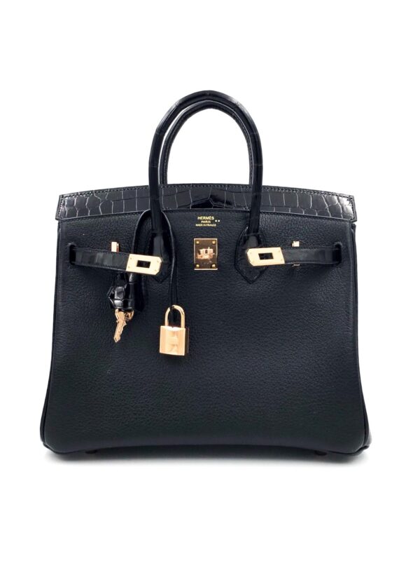 Hermes Birkin 25 Touch Noir (Black) Novillo/Niloticus Lisse (Shiny
