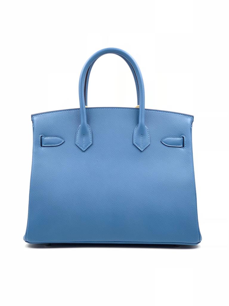 Hermes Birkin 30 Bleu Azur Epsom Palladium Hardware - Vendome Monte Carlo