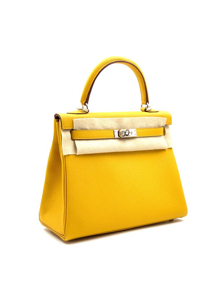 Hermes Kelly 25 Retourne Etain Togo Palladium Hardware - Vendome Monte Carlo