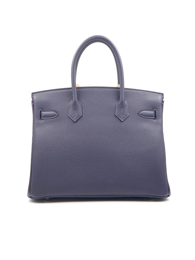 Hermes Birkin 30 Officier Bleu Nuit/Vert Cyprès Togo/Swift Palladium  Hardware - Vendome Monte Carlo