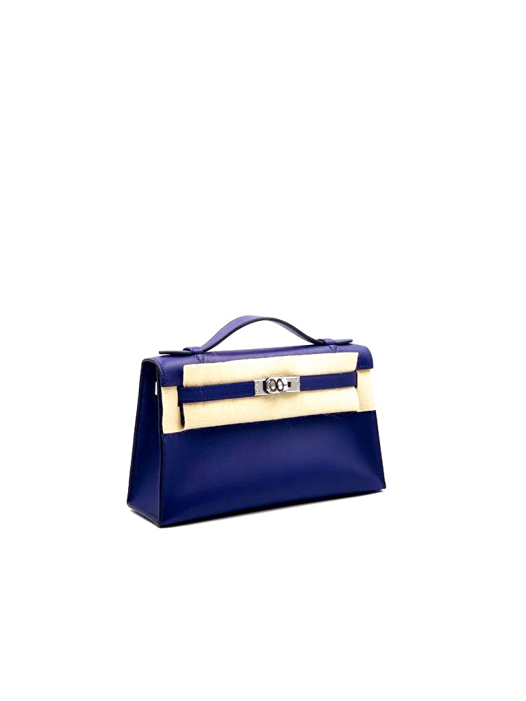 Hermes Kelly Pochette Bleu Paradis Swift Palladium Hardware #T - Vendome  Monte Carlo