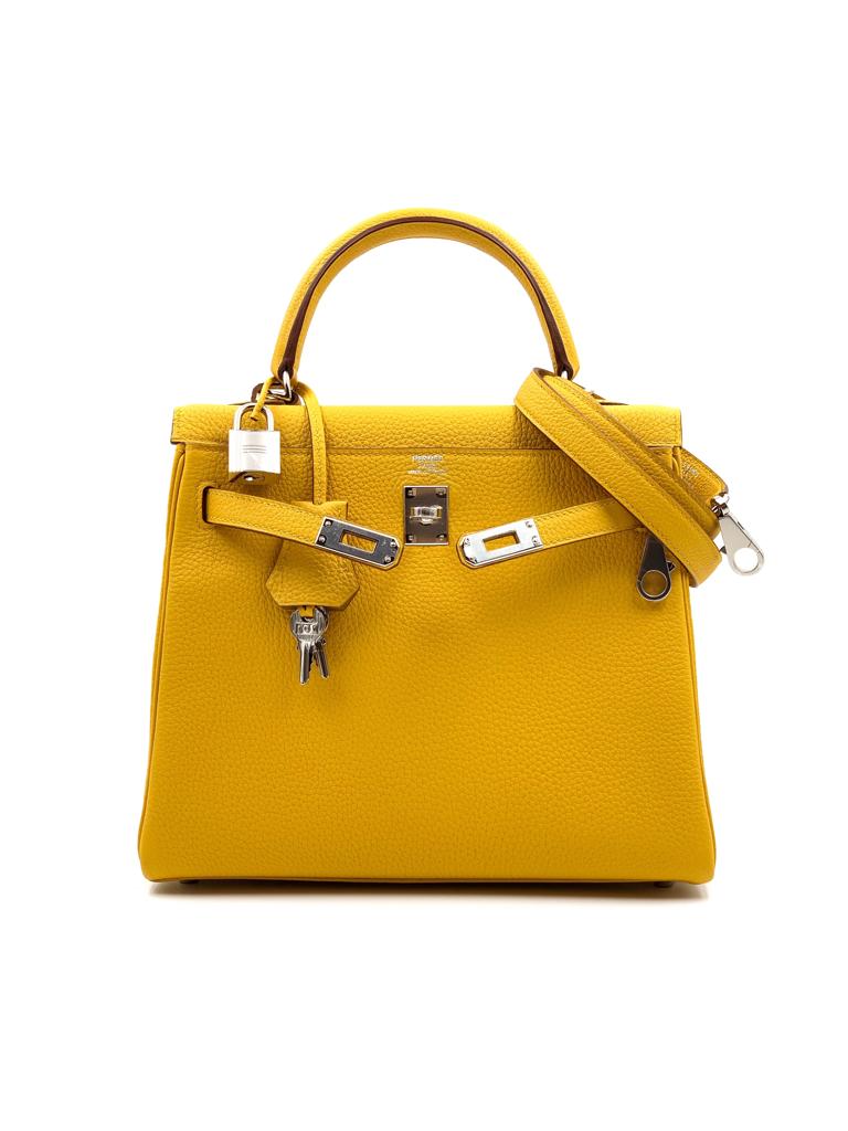 Hermes Kelly 25 Retourne Ambre (Amber) Togo Gold Hardware - Vendome Monte  Carlo