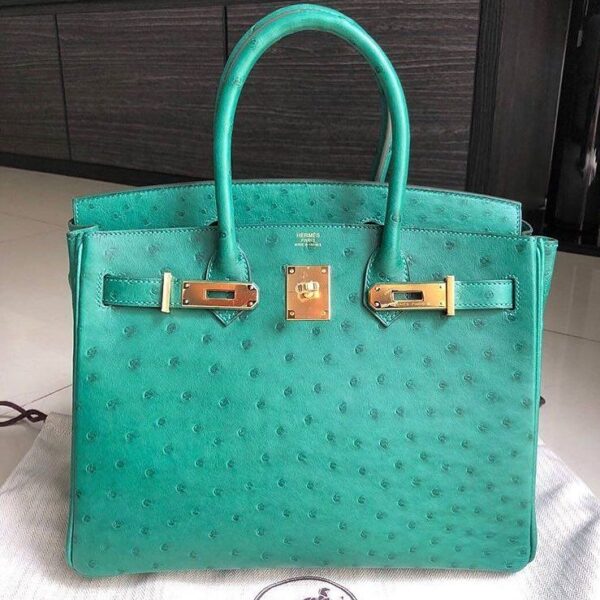 Hermes Birkin 30 Vert Vertigo Autruche Ostrich Gold Hardware - Vendome ...