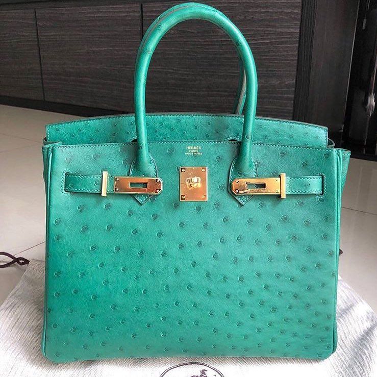 green ostrich birkin bag