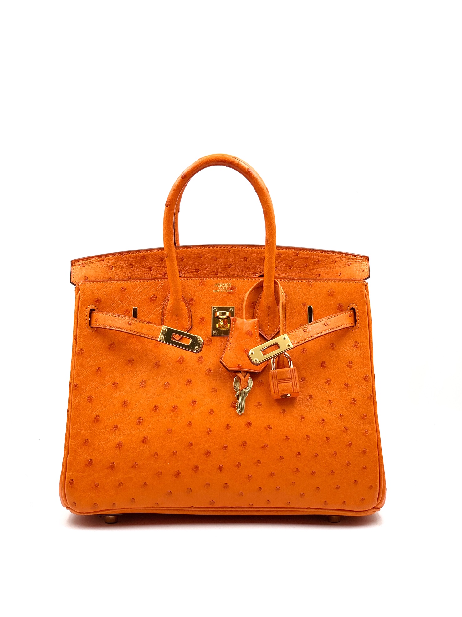 Hermès Birkin 25 Black Ostrich Gold Hardware