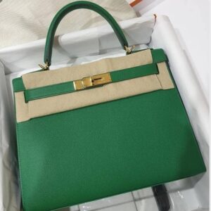 Hermès Vert De Gris Evercolor Kelly Retourne 28 Palladium Hardware