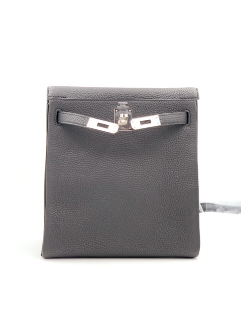 Hermes Kelly Ado Etoupe Clemence Palladium Hardware #D - Vendome Monte Carlo