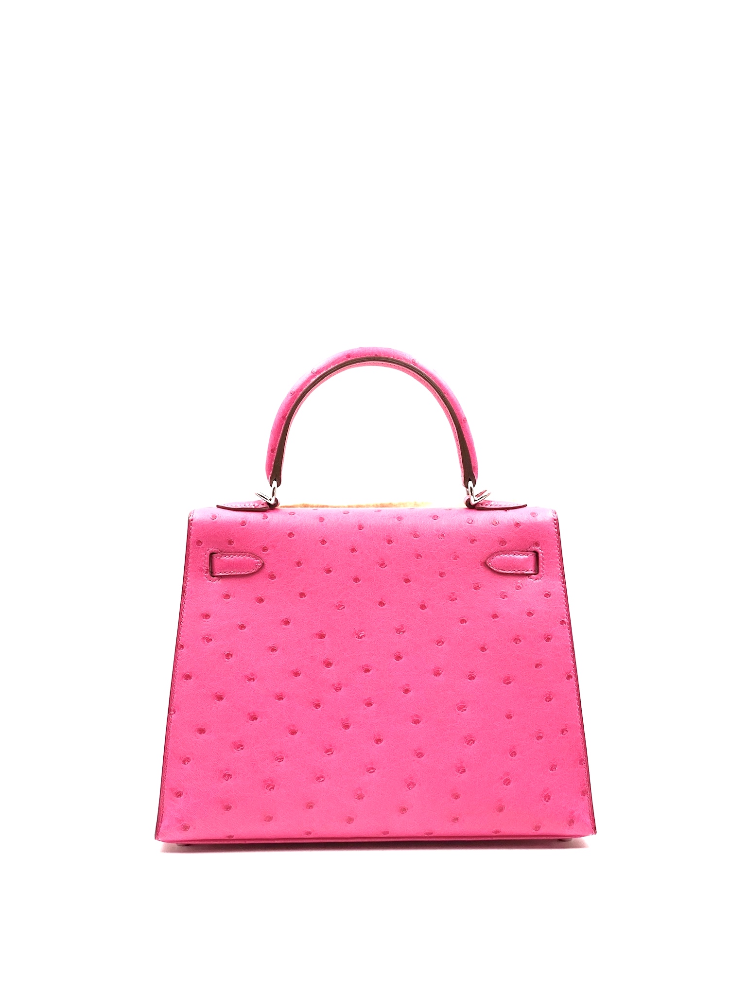 Hermès Kelly 20 Rose Tyrien Ostrich Palladium Hardware PHW — The