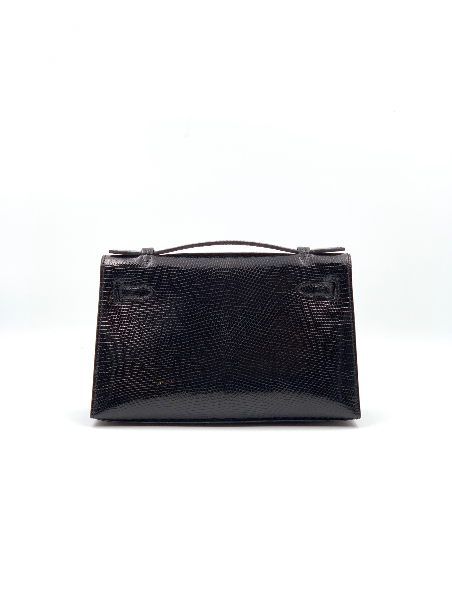 Hermes Kelly Mini Pochette Black Lizard Palladium Hardware - Vendome Monte  Carlo