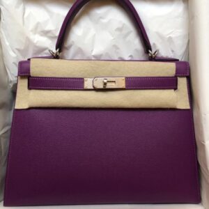 Hermes Kelly 25 Sellier Anemone Epsom Gold Hardware #D