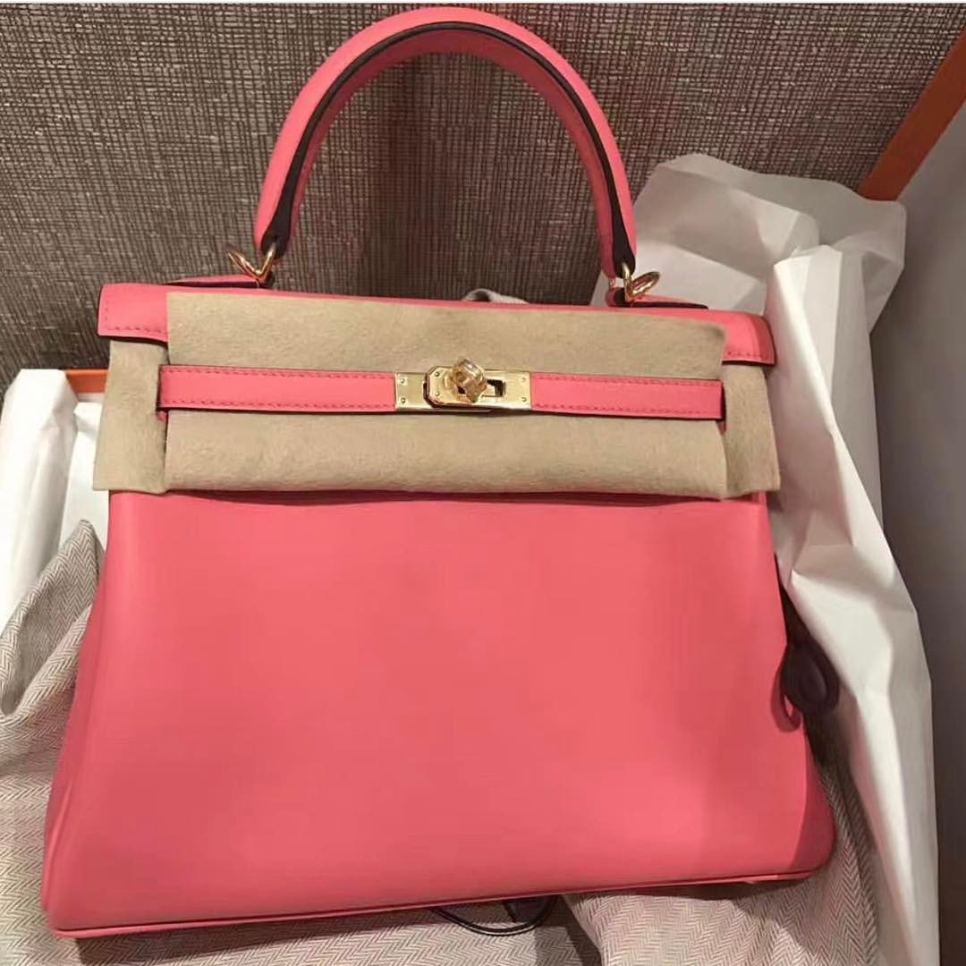 hermes kelly 25 rose azalee