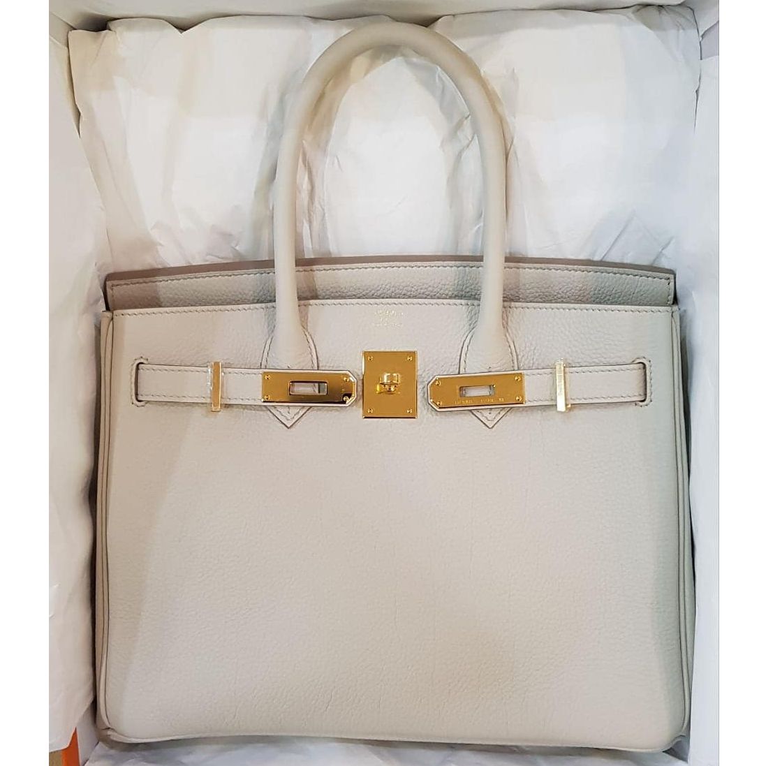 Hermes Birkin 30 White Togo Gold Hardware