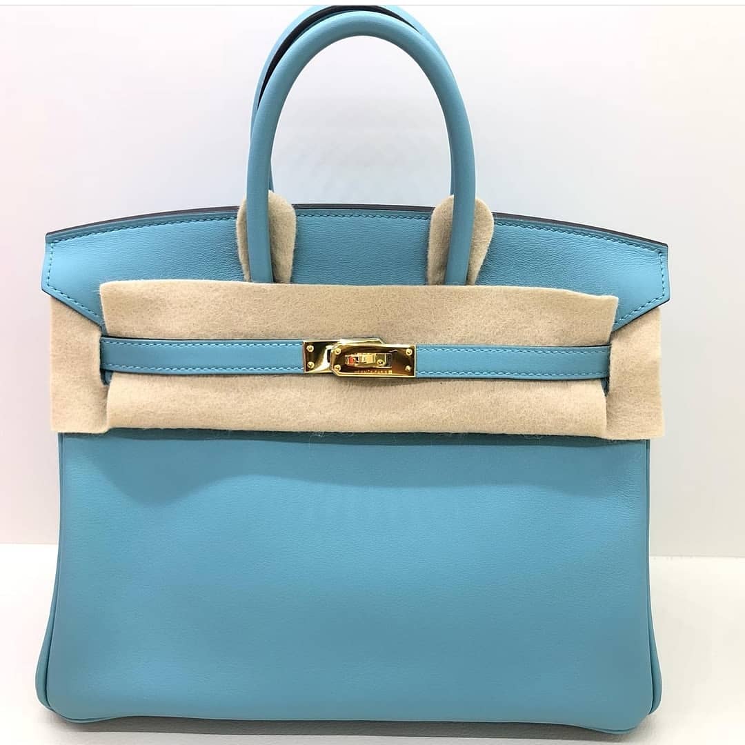 Hermes Birkin 25 Bleu Saint Cyr Swift 