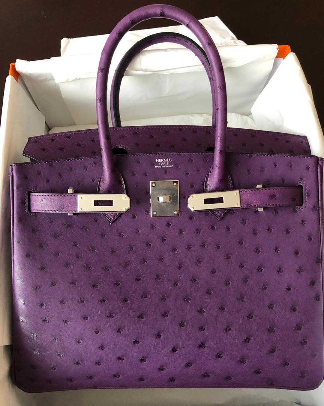 Hermès Birkin 30 Vert Verone Ostrich Palladium Hardware