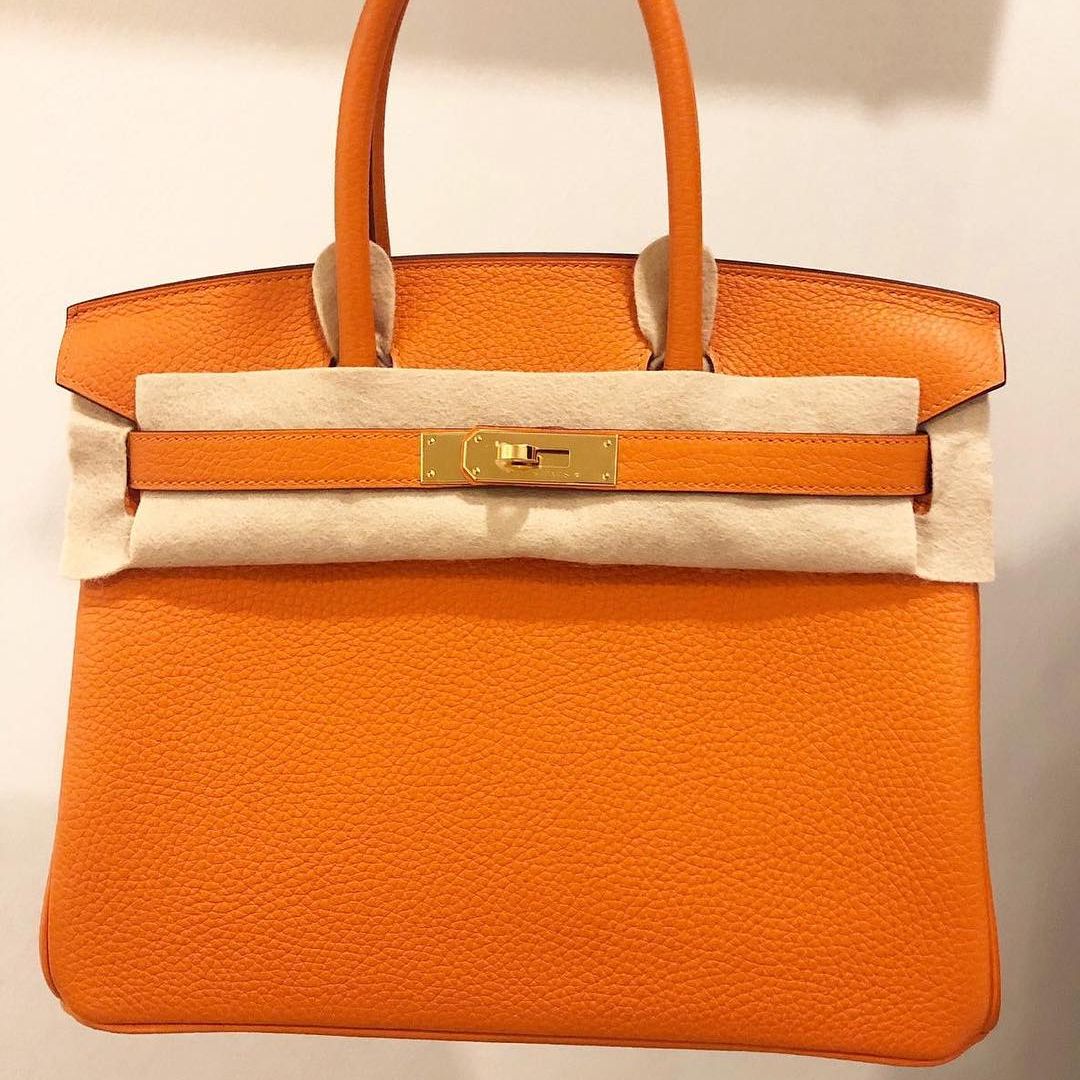 Hermes Horseshoe Gold Clemence Birkin Bag