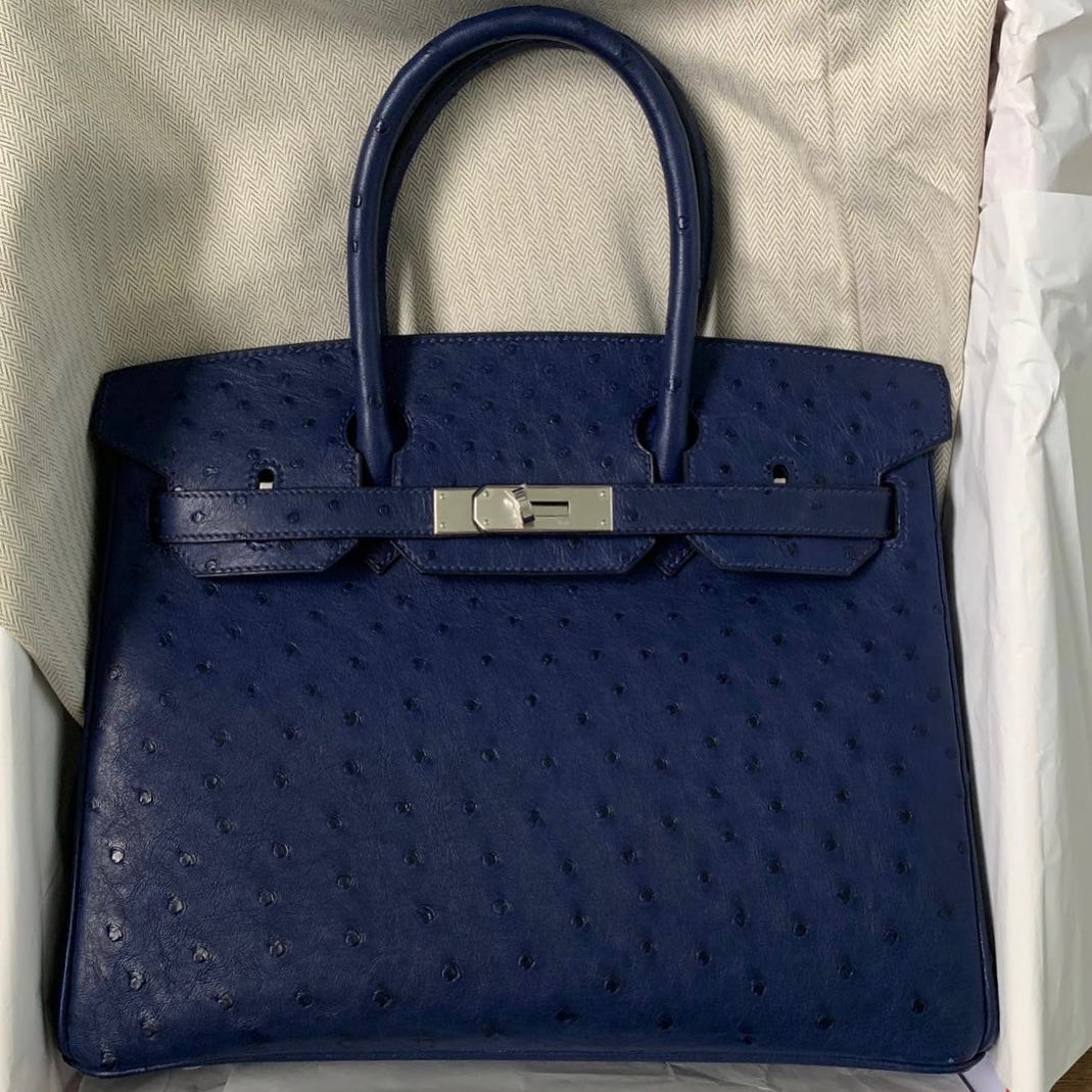 Hermes birkin ostrich blue shop