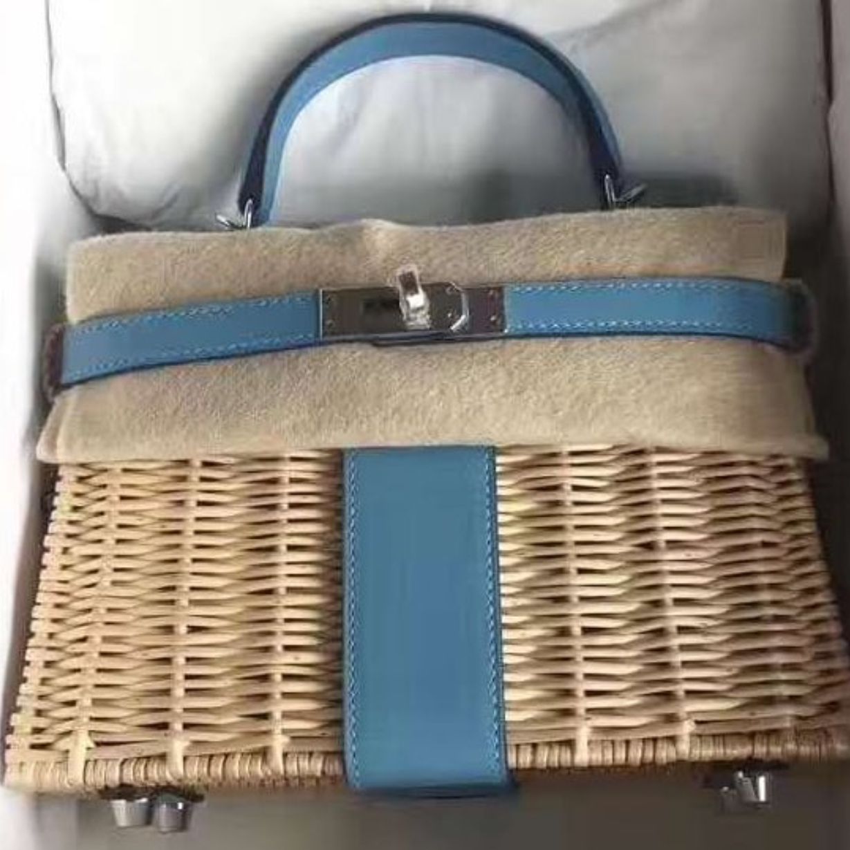 Hermes Kelly 20 Mini Picnic Bleu du 