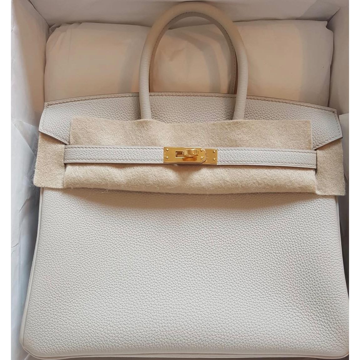 Hermes Birkin 25 Handbag Beton Togo Leather With Gold Hardware – Bags Of  Personality